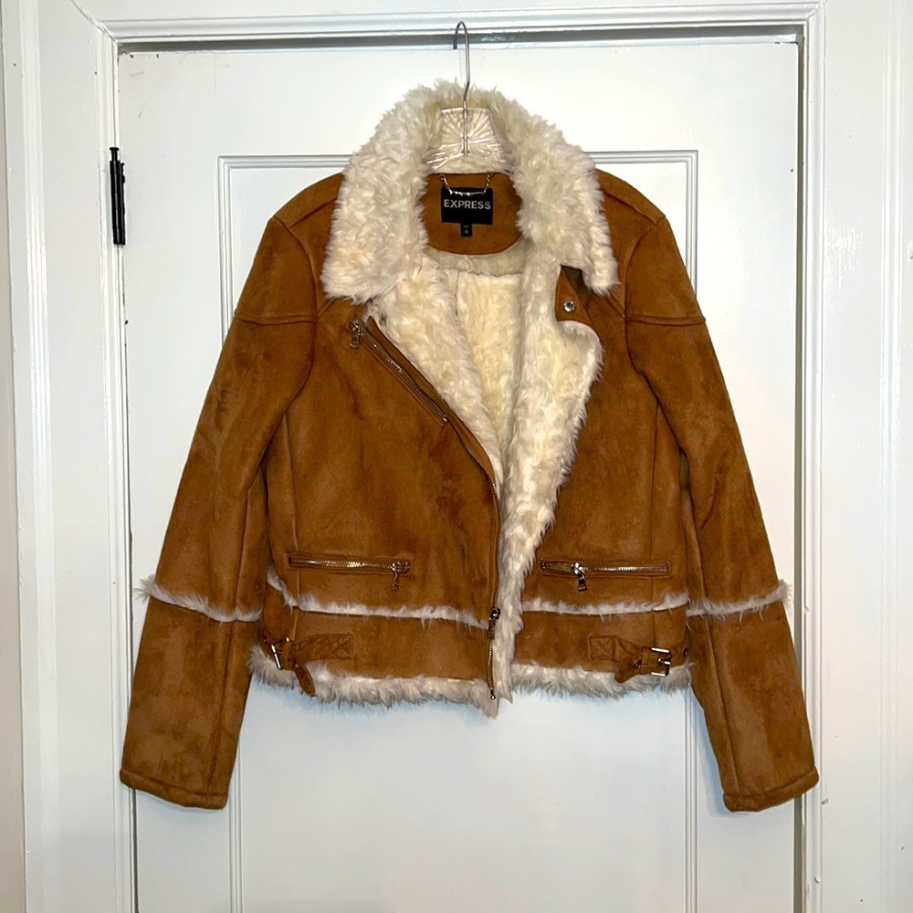 Express faux suede coat
